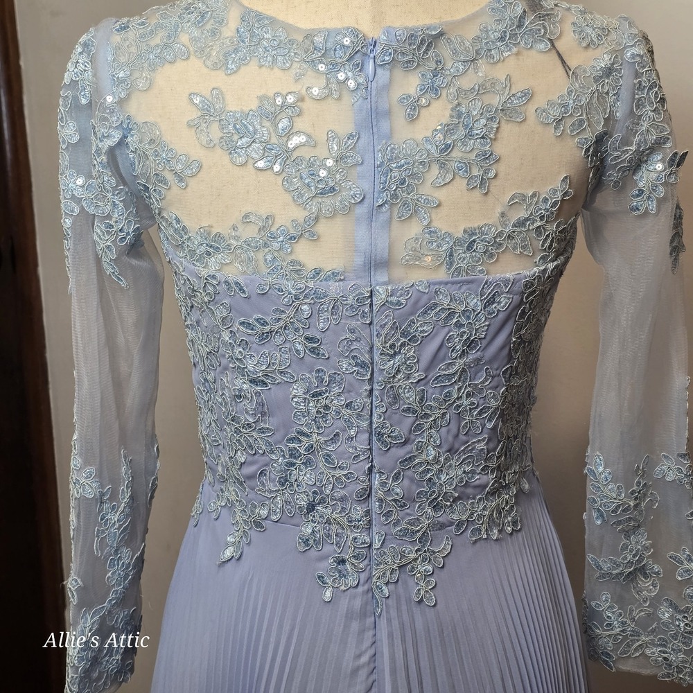 Lilac Purple Blue Beaded Haute Couture Mother Of Bride Dress Wedding Formal S* - Picture 8 of 15